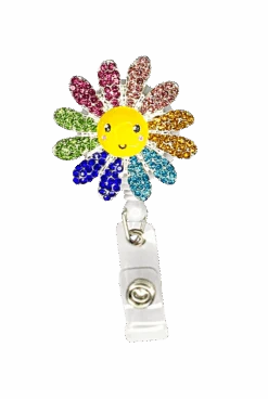 Outside The Box Flower Sparkle & Shine Swivel Badge Reel