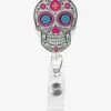 Outside The Box Sugar Skull Acrylic ID Badge Holder -Scrubs Wear Store OBSUGARS 1