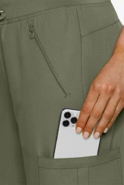 Med Couture Insight Women's 4-Pocket Zipper Cargo Pocket Scrub Pants -Scrubs Wear Store P2702 110323 OLIVE 3 HV