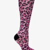 Prestige Leopard Hot Pink Women's 15-20 MmHg Moderate Compression Socks -Scrubs Wear Store PR387LHP 1
