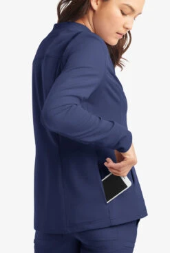 ReSurge Quartz Women’s 6-Pocket Long Sleeve Zip Front Scrub Jacket -Scrubs Wear Store RE521 100523 NAVY 4