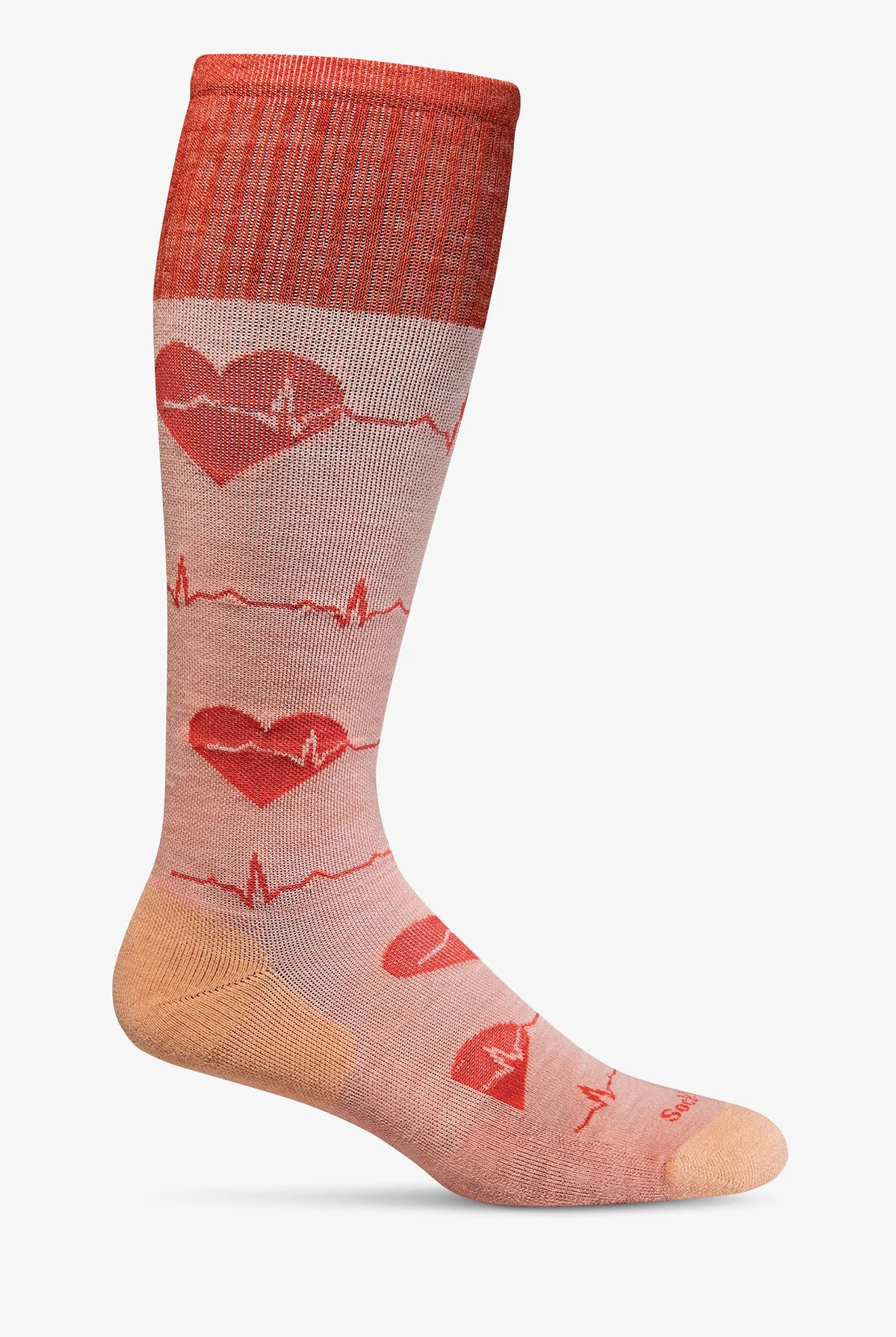Sockwell Heartbeat Peach Women's 15-20mmHg Moderate Compression Socks 3 Sockwell Heartbeat Peach Women's 15-20mmHg Moderate Compression Socks