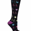 Think Medical Heart EKG Women's 10-14 MmHg Wide Light Compression Socks 2 Think Medical Heart EKG Women's 10-14 MmHg Wide Light Compression Socks -Scrubs Wear Store TH947HEK 1