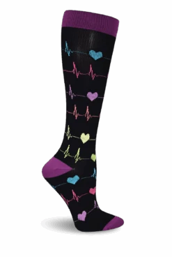 Think Medical Heart EKG Women's 10-14 MmHg Wide Light Compression Socks