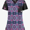 Butter-Soft STRETCH Cantik Ikat & Floral Women's 1-Pocket V-Neck Tuck-In Mixed Print Scrub Top 2 Butter-Soft STRETCH Cantik Ikat & Floral Women's 1-Pocket V-Neck Tuck-In Mixed Print Scrub Top -Scrubs Wear Store TS452CIBL 100523 1