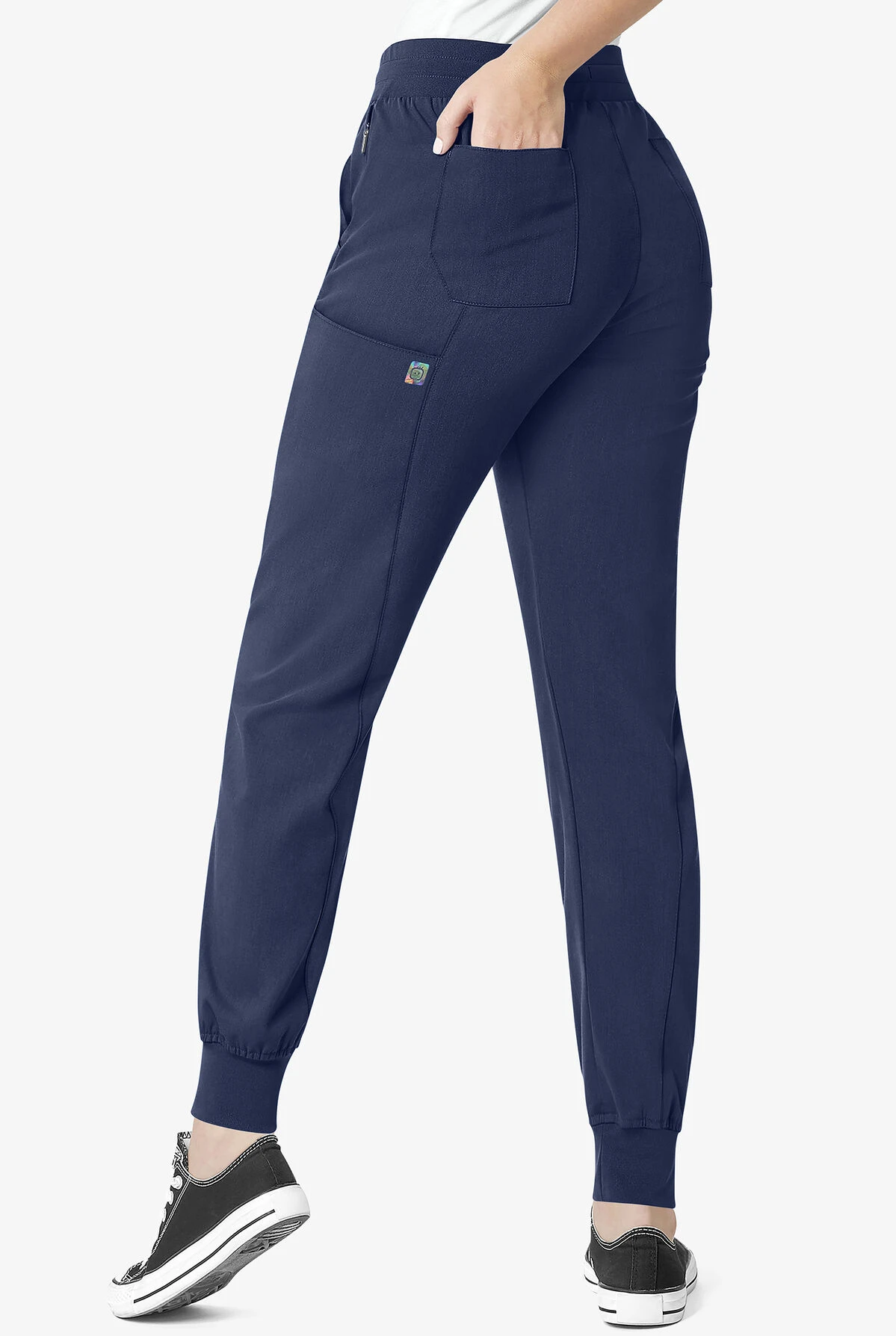 WonderWink Aero Women's 7-Pocket STRETCH Yoga Waistband Cargo Jogger Scrub Pants - Petite 4 WonderWink Aero Women's 7-Pocket STRETCH Yoga Waistband Cargo Jogger Scrub Pants - Petite - Image 2