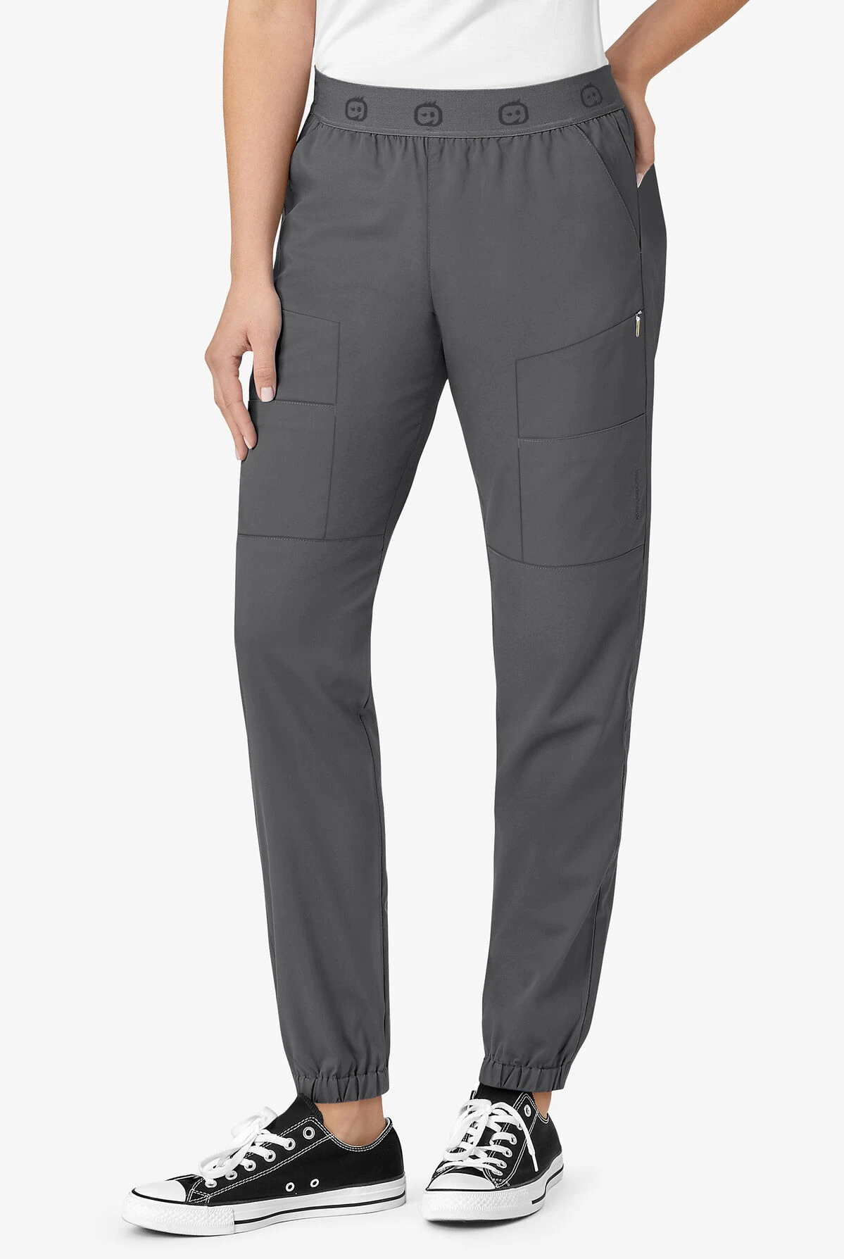 WonderWink PRO Women's 8-Pocket STRETCH Elastic Waist Cargo Jogger Scrub Pants 3 WonderWink PRO Women's 8-Pocket STRETCH Elastic Waist Cargo Jogger Scrub Pants