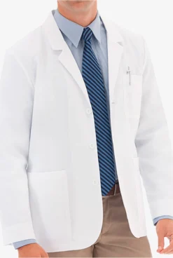 White Swan Meta Men's 30" 7-Pocket Lab Coat -Scrubs Wear Store WM739 WHITE 3 HV