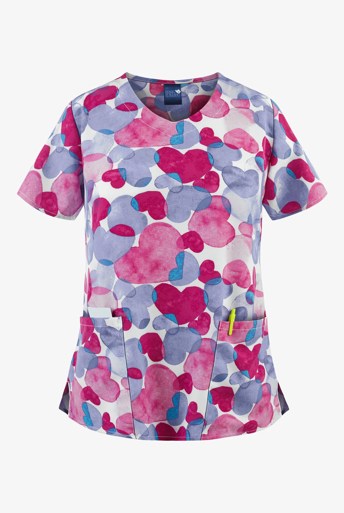 Zoe + Chloe Sentimental Hues V-Neck Print Scrub Top 3 Zoe + Chloe Sentimental Hues V-Neck Print Scrub Top